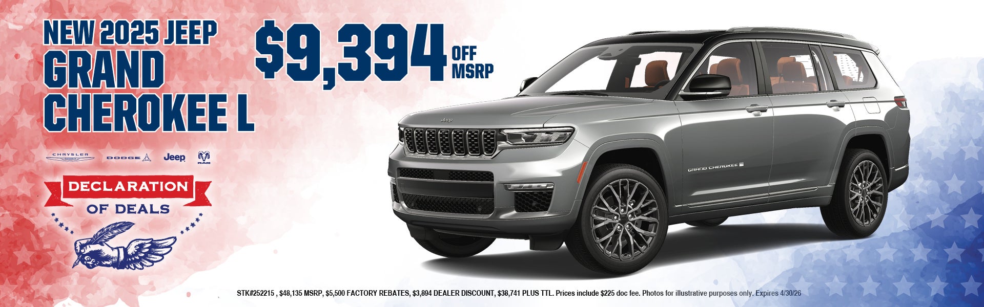 New 2025 JEEP GRAND CHEROKEE L $9,394 off MSRP