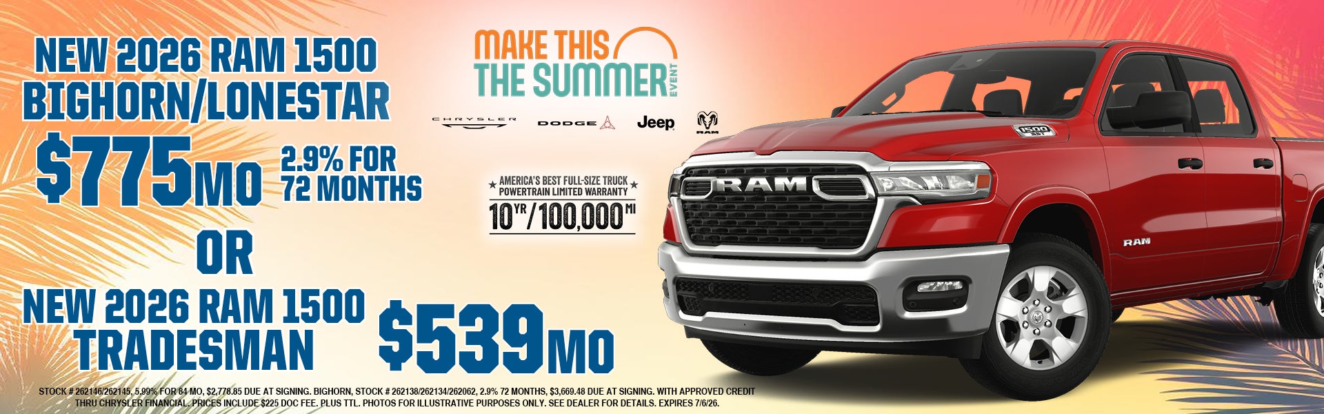 New 2026 RAM 1500 TRADESMAN $539/mo