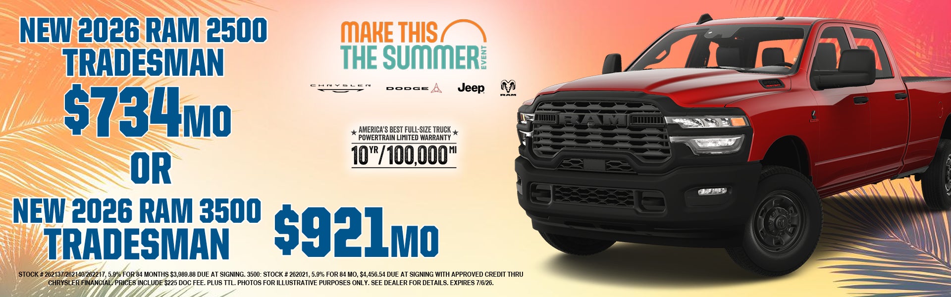 New 2026 RAM 2500 TRADESMAN $734/mo